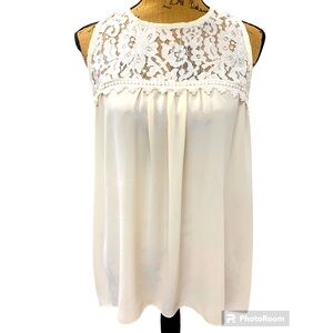 Women’s cream, floral, Atina Christine Sleeveless Top
